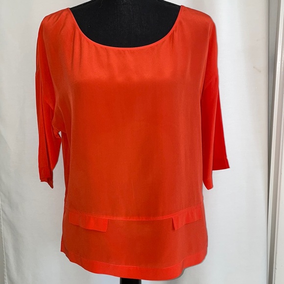 Silk Dressy Top Long Short Sleeve high-end brand Size: 6 - Picture 1 of 5